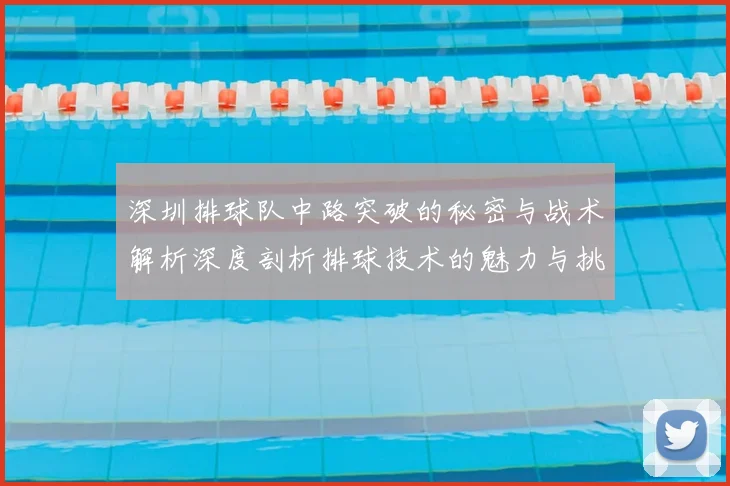 深圳排球队中路突破的秘密与战术解析深度剖析排球技术的魅力与挑战