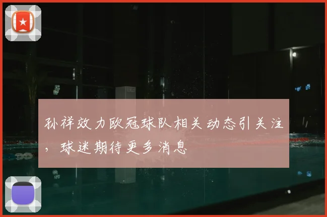 孙祥效力欧冠球队相关动态引关注，球迷期待更多消息